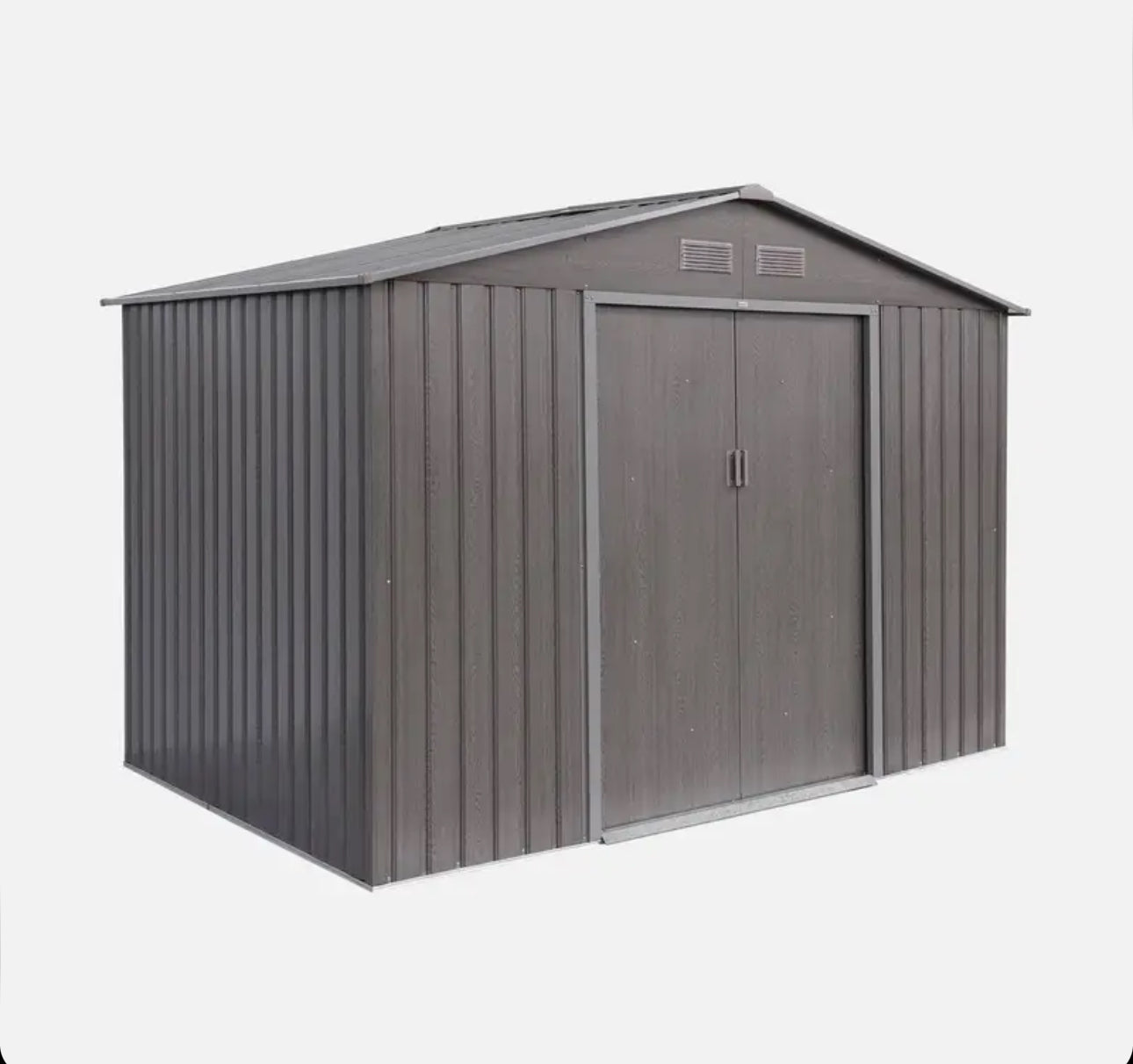 Metal garden shed with anchoring kit, 5.9m²