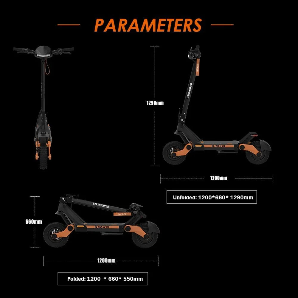 Kukirin G3 Electric Scooter 1200W Motor 52V18Ah Lithium Battery Maximum Speed 50km/h Maximum Range 63km-