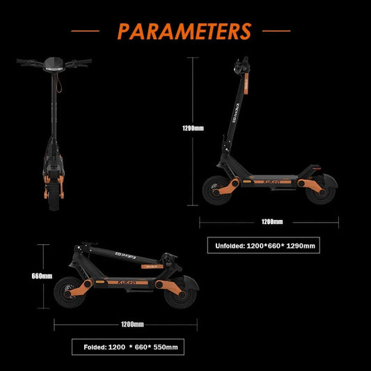 Kukirin G3 Electric Scooter 1200W Motor 52V18Ah Lithium Battery Maximum Speed 50km/h Maximum Range 63km-