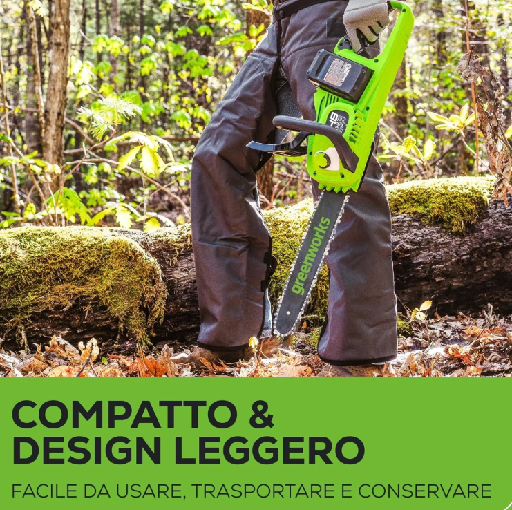 Greenworks 48V 35cm Brushless Cordless Chainsaw with Two 4Ah Batteries &Twin Charger