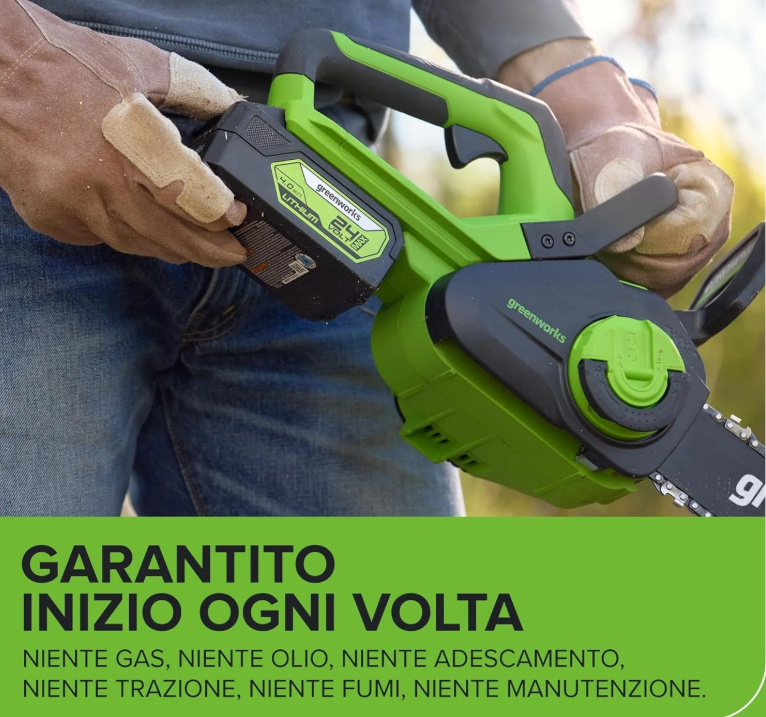 Greenworks G40CS30IIK2 Battery Chainsaw, 12-Inch (30cm) Bar Length