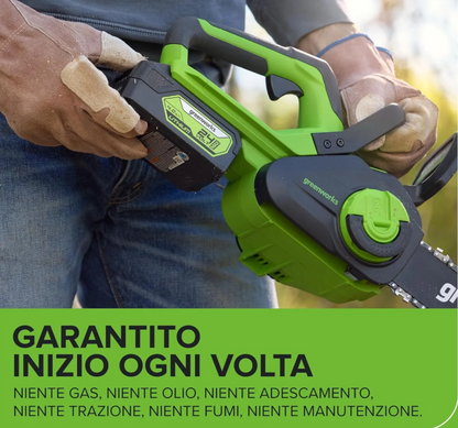 Greenworks G40CS30IIK2 Battery Chainsaw, 12-Inch (30cm) Bar Length