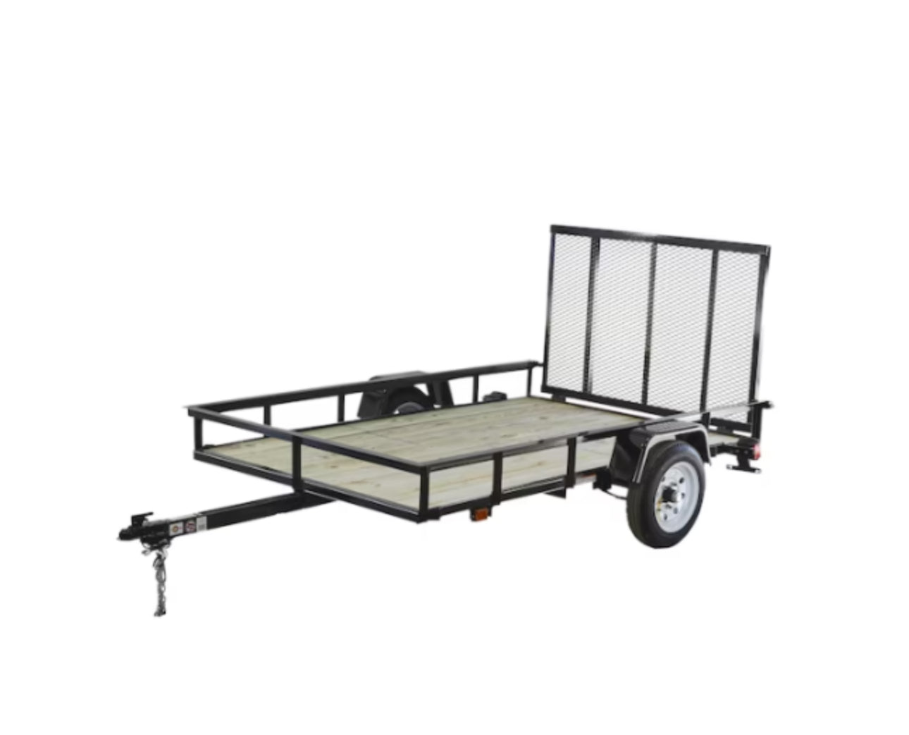 Carry-On Trailer 5-Ft X 8-Ft Treated Lumber Utility Trailer With Ramp Gate