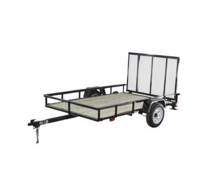 Carry-On Trailer 5-Ft X 8-Ft Treated Lumber Utility Trailer With Ramp Gate