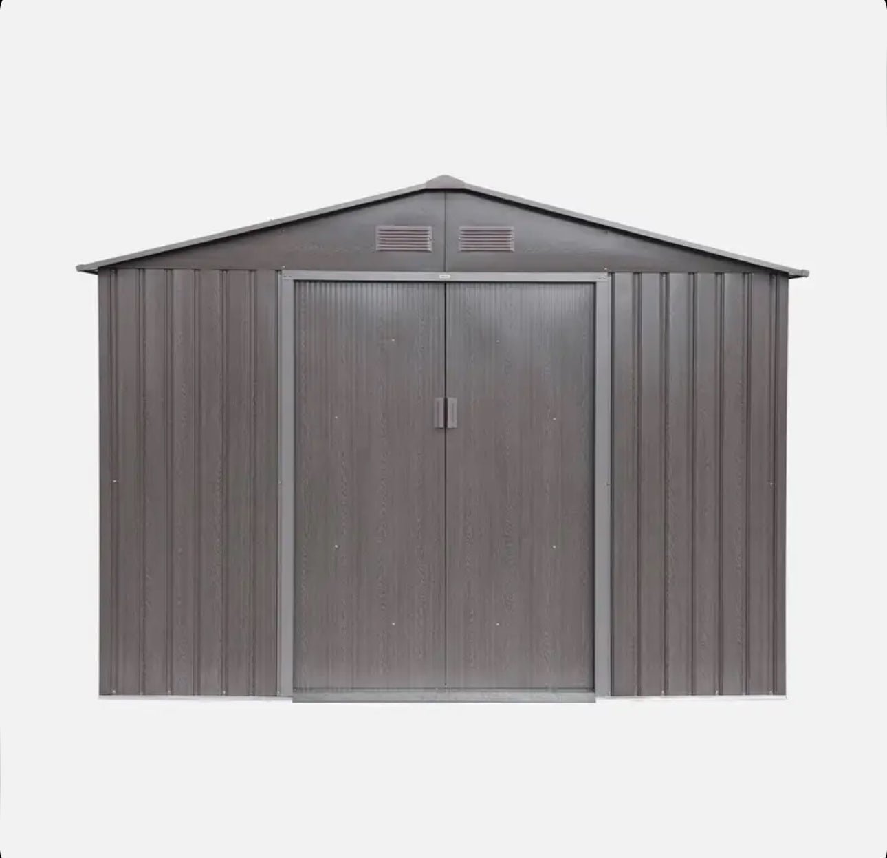 Metal garden shed with anchoring kit, 5.9m²