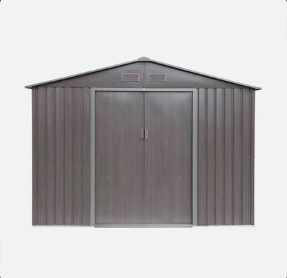 Metal garden shed with anchoring kit, 5.9m²