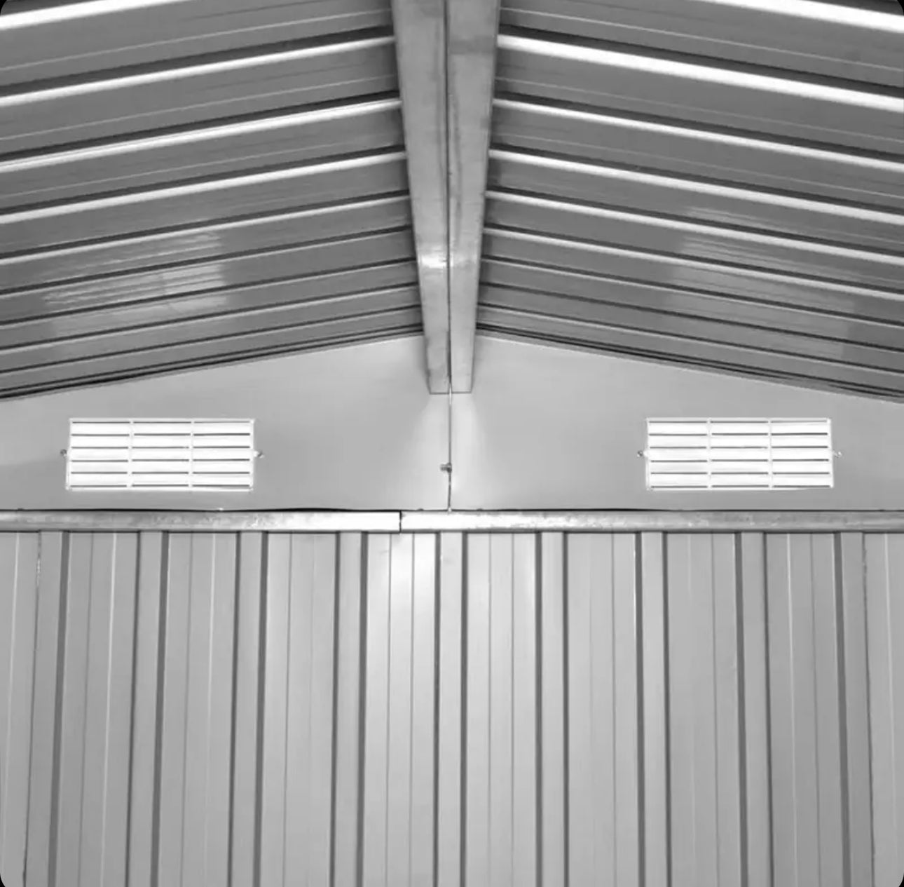 Grey metal garden shed 257x205x178 cm