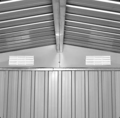 Grey metal garden shed 257x205x178 cm