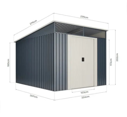 Slevik 6.6 m2 metal garden shed