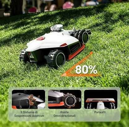 MAMMOTION LUBA 2 AWD 3000X Wireless Perimeter Robotic Lawnmower, Recommended 3000 m², Max. 3600 m², UltraSense AI Vision Automatic Mapping, 80% Slope, 25-70 mm Cutting Height