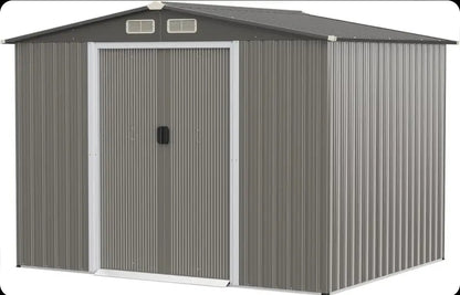 Garden Shed 260 x 207 x 181 cm Outdoor Sheds with 4 Shutters