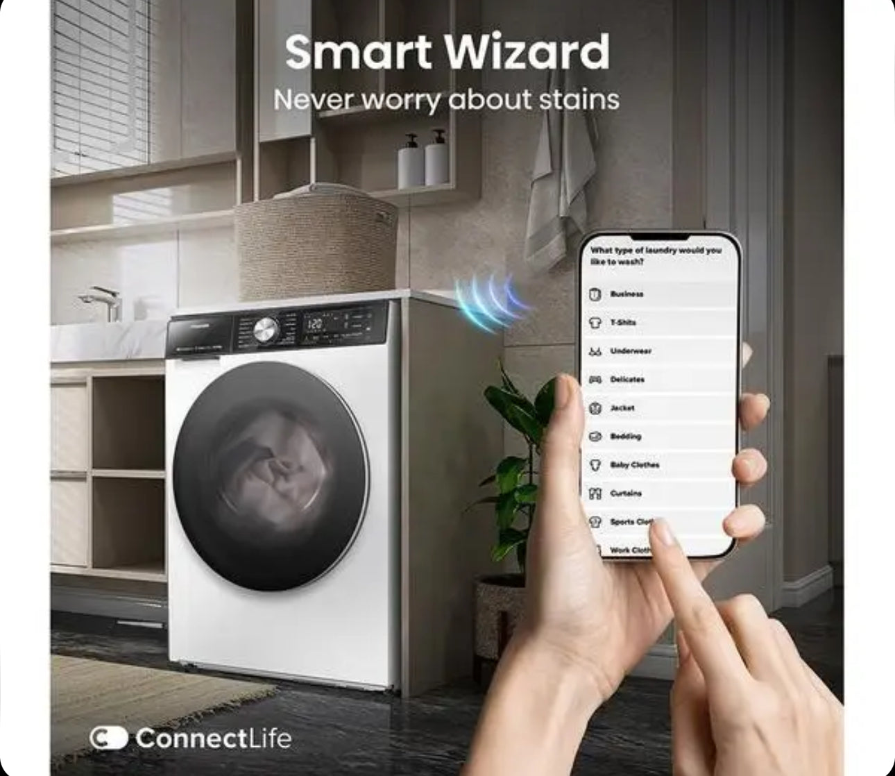 Hisense 5S Series Auto Dosing WD5S1045BW WiFi-enabled 10.5 kg Washer Dryer