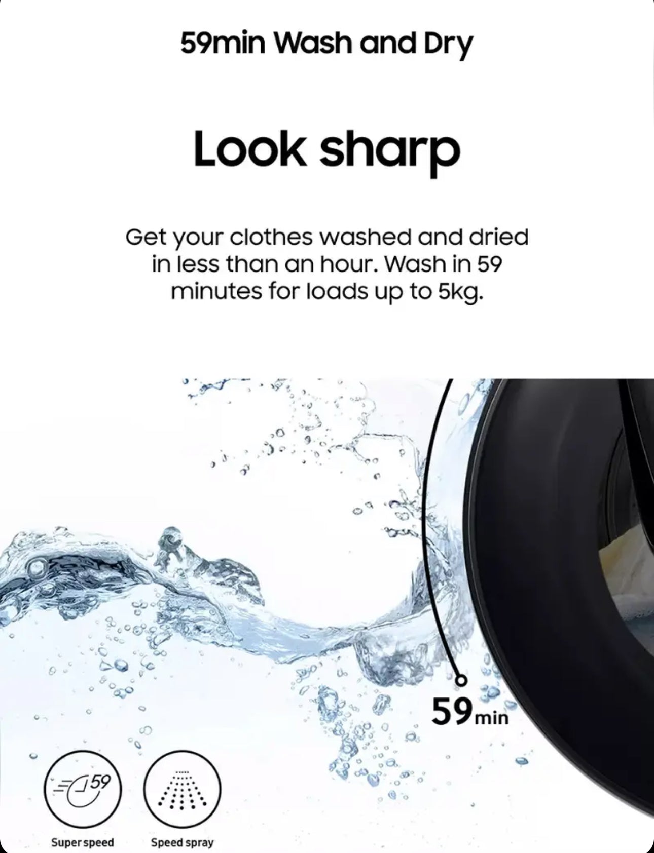 Samsung Series 5 with ecobubble 8KG/5KG Washer Dryer