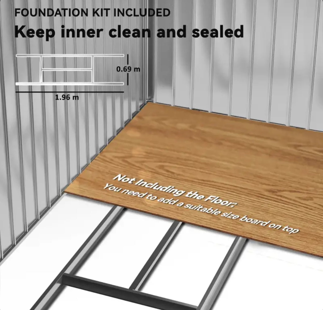 Outsunny 7ft x 4ft Lockable Garden Metal Storage Shed Large Patio Roofed Tool Storage Building Foundation Sheds Box