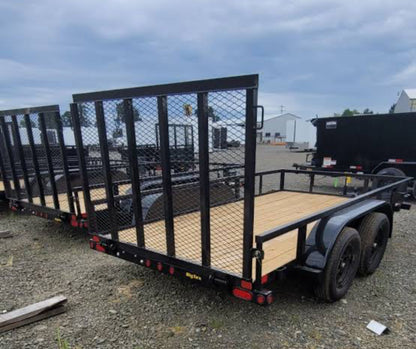 BIG TEX 60PI 77" X 14 TANDEM AXLE PIPE TOP UTILITY TRAILER