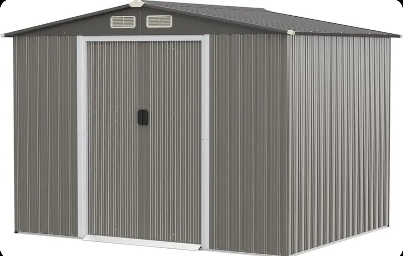 Garden Shed 260 x 207 x 181 cm Outdoor Sheds with 4 Shutters