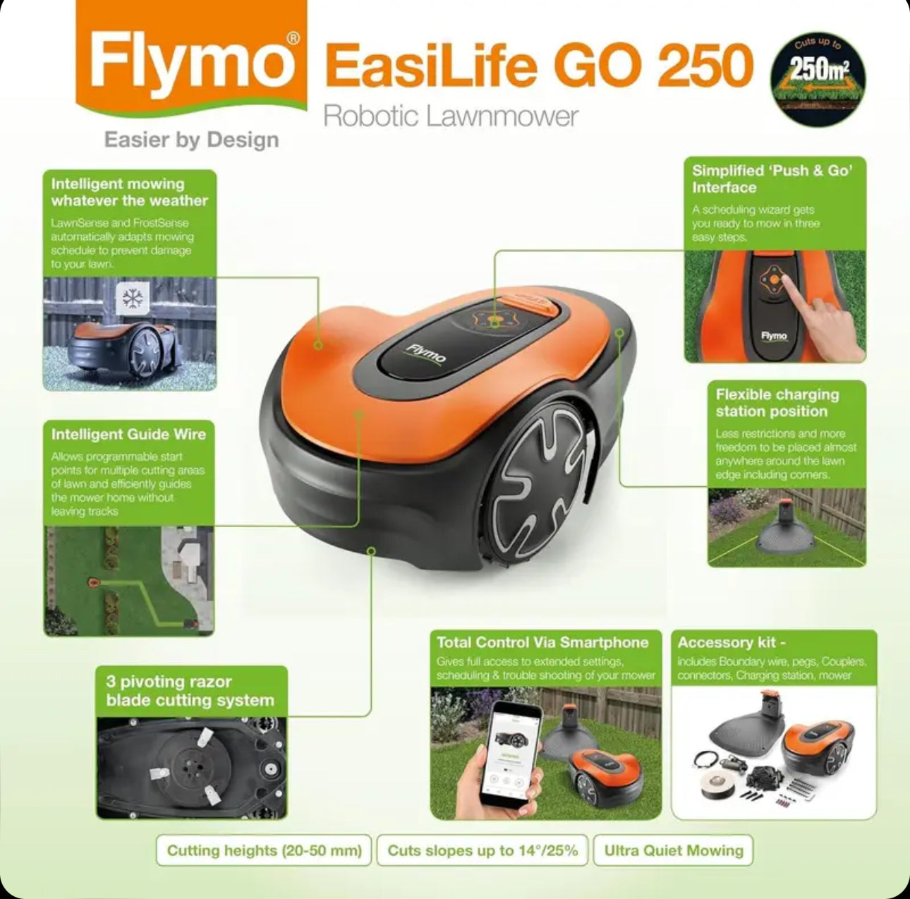 Flymo EasiLife 250 GO Robotic Lawn Mower