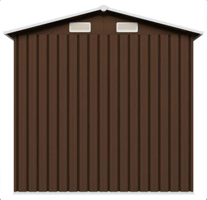 Brown steel garden shed 204x132x186 cm