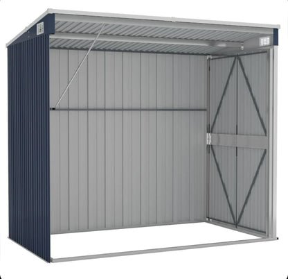 Brown wall-mounted garden shed 118x194x178 cm in galvanized steel