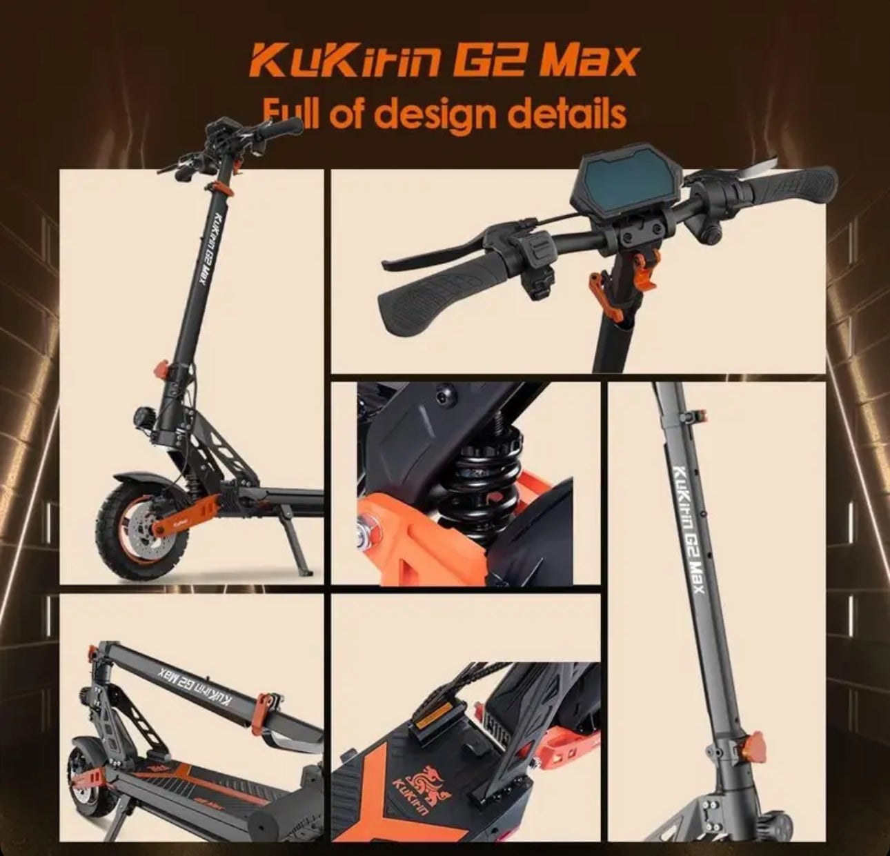 KUKIRIN G2 MAX 10-inch Electric Scooter, 48V 20Ah, 55km/h, 1000W Motor GT-E