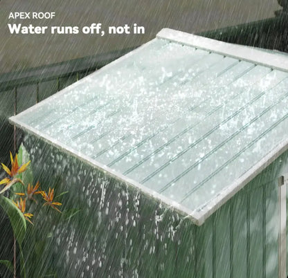 Outsunny 7ft x 4ft Lockable Garden Metal Storage Shed Large Patio Roofed Tool Storage Building Foundation Sheds Box