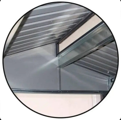 Gardiun Nottingham Metal Shed with Porch 3.78 m² Exterior 129x293x229 cm Galvanized Steel Anthracite Grey