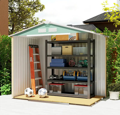 Outsunny 7ft x 4ft Lockable Garden Metal Storage Shed Large Patio Roofed Tool Storage Building Foundation Sheds Box