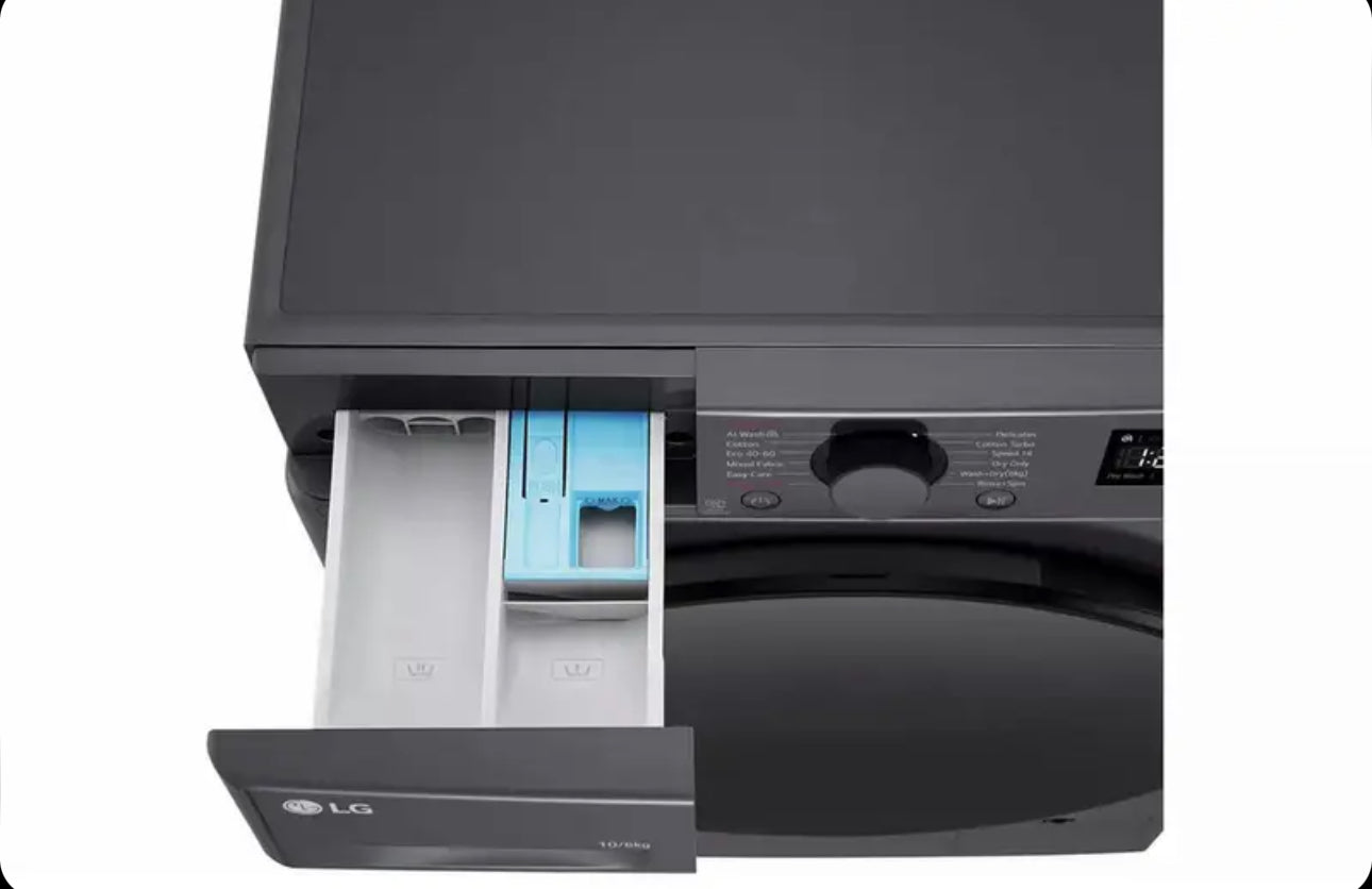 LG 10kg / 6kg TurboWash AI Direct Drive Washer Dryer cuyt806gbop