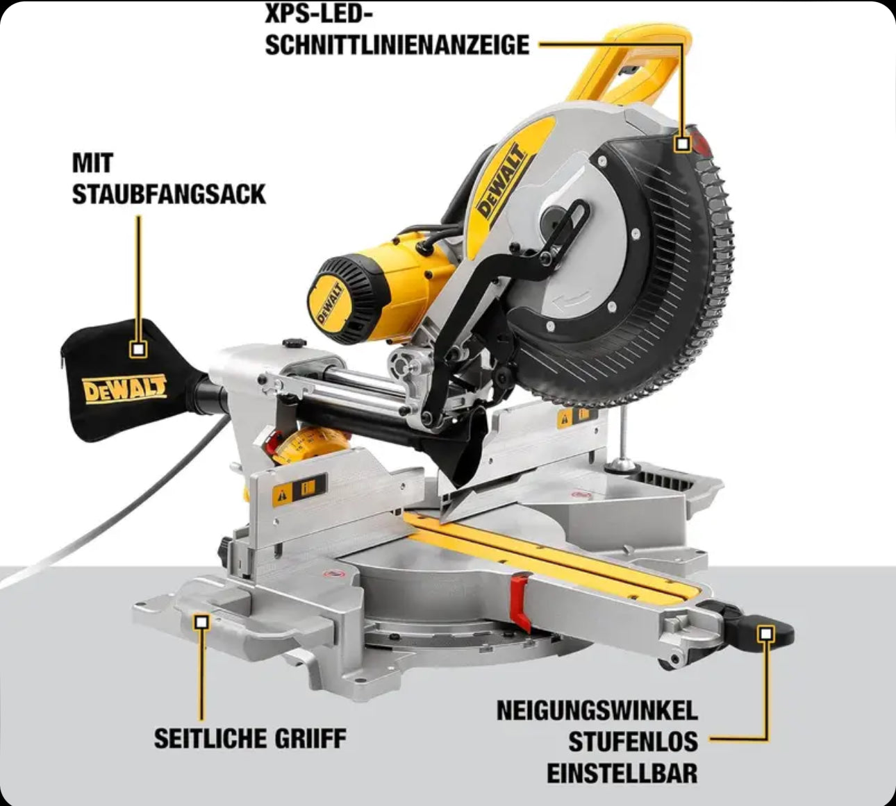DEWALT RADIAL CUTTING MACHINE D.305mm CUT 303X110mm