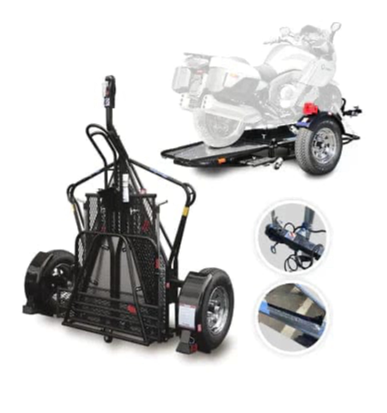 Single Ride-Up SRL Stand-Up™ Motorcycle Trailer
