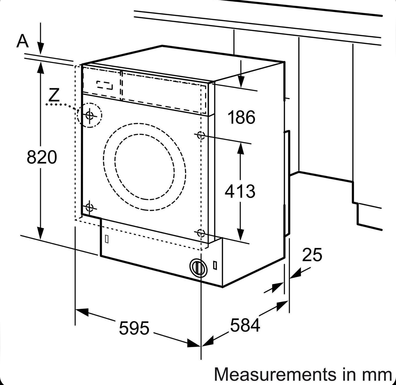 Countertop Bosch Series 4 Integrated Washer Dryer model 45cutop7u