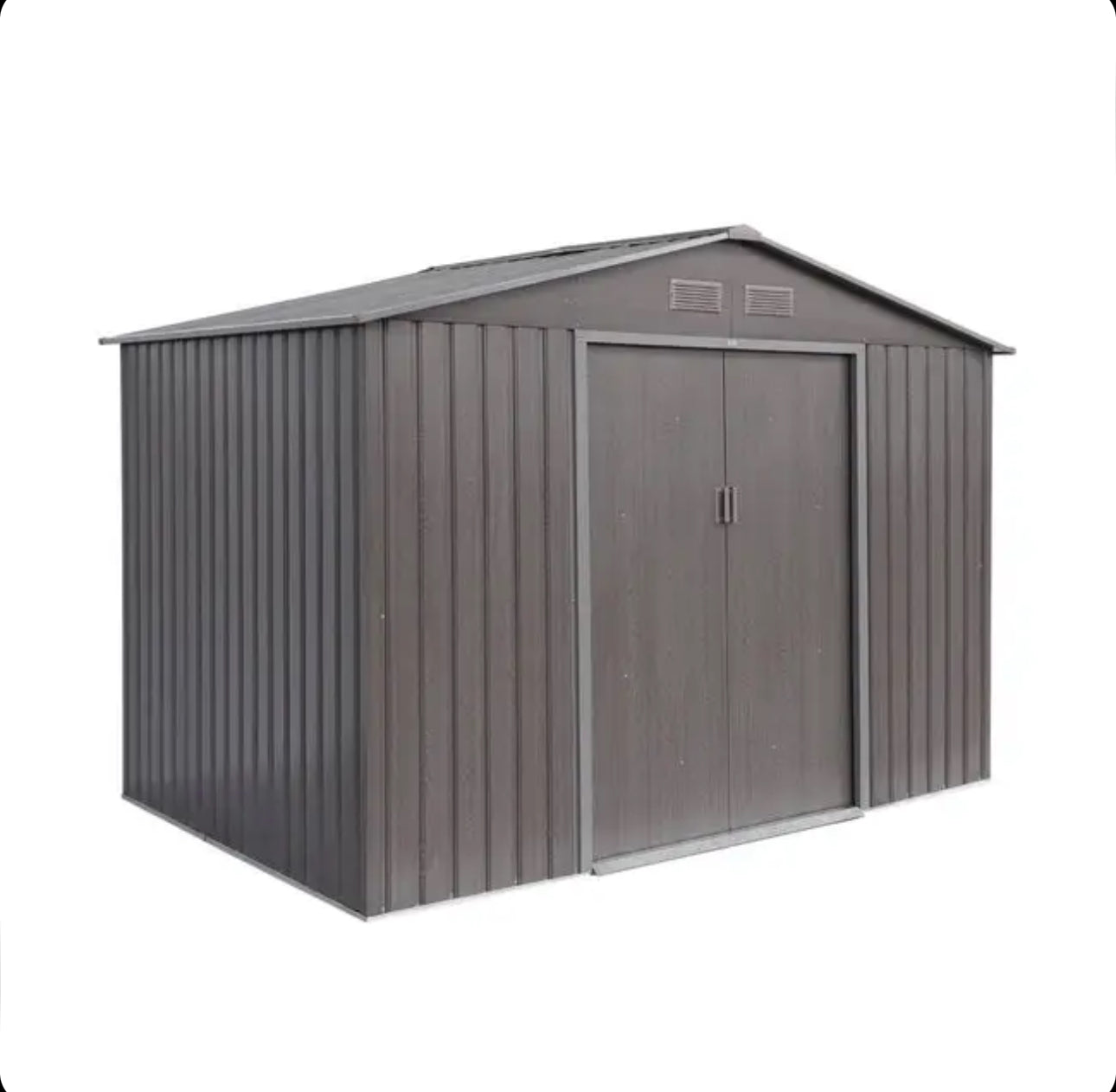 Metal garden shed with anchoring kit