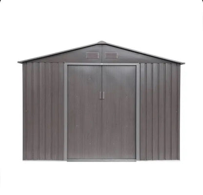 Metal garden shed with anchoring kit