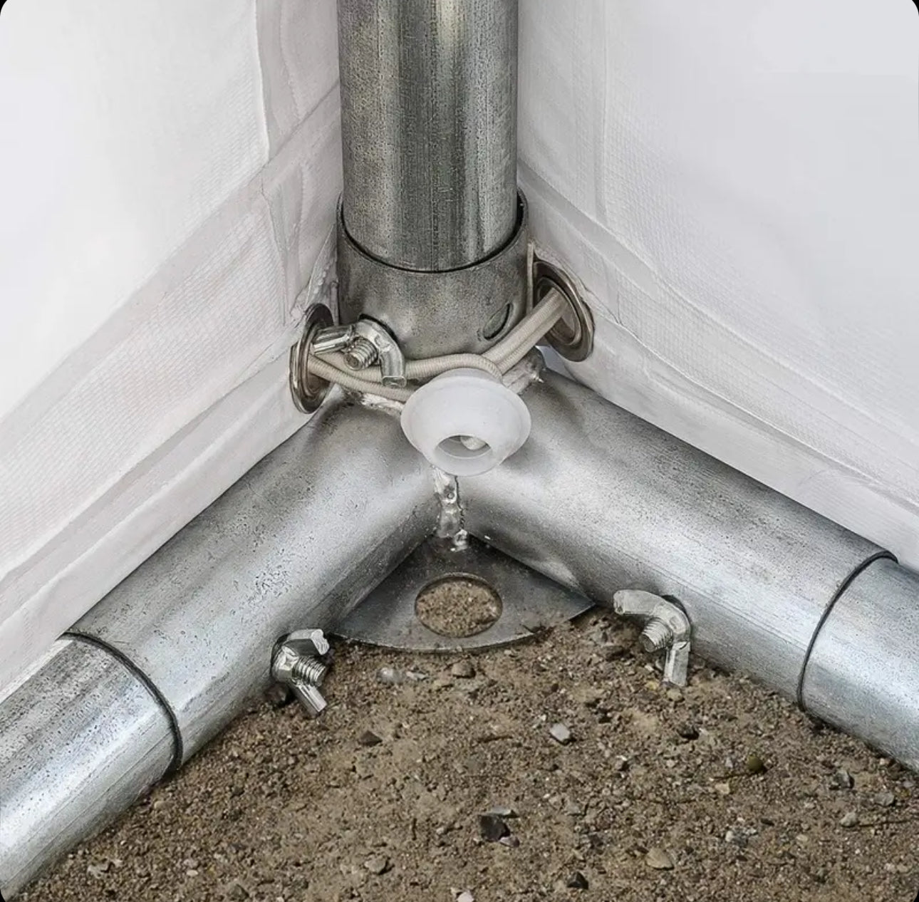 Carpasol – Toolport Storage tent 4×8 m PVC 750 n white shed tent perimeter frame and roof reinforcement