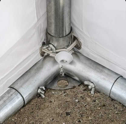 Carpasol – Toolport Storage tent 4×8 m PVC 750 n white shed tent perimeter frame and roof reinforcement