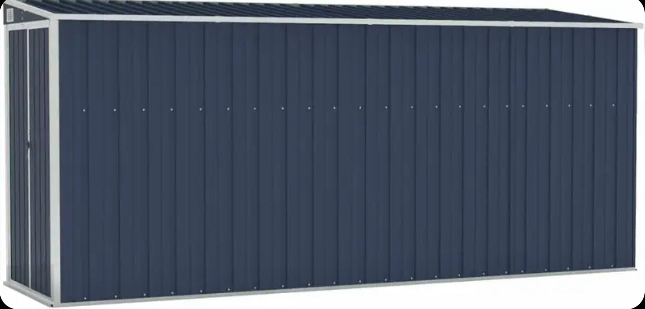 Wall-mounted garden shed Anthracite 118x382x178 cm Steel