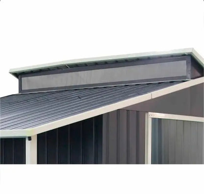 Gardiun Nottingham Metal Shed with Porch 3.78 m² Exterior 129x293x229 cm Galvanized Steel Anthracite Grey