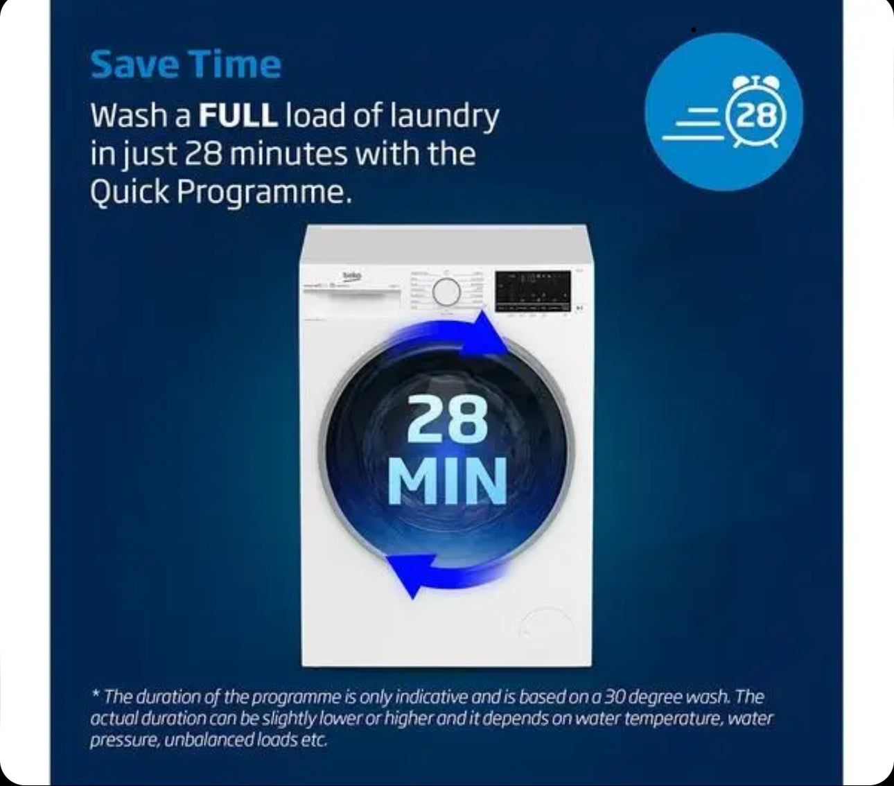 Beko Pro B3D512844UW WiFi-enabled 12 kg Washer Dryer