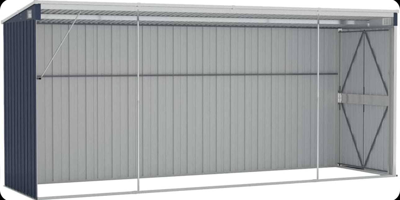 Wall-mounted garden shed Anthracite 118x382x178 cm Steel