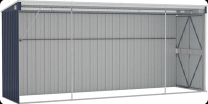 Wall-mounted garden shed Anthracite 118x382x178 cm Steel