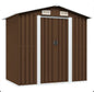 Brown steel garden shed 204x132x186 cm