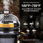 Ceramic BBQ Charcoal Kamado Grill 13 inch Portable Tabletop BBQ Bright Gray
