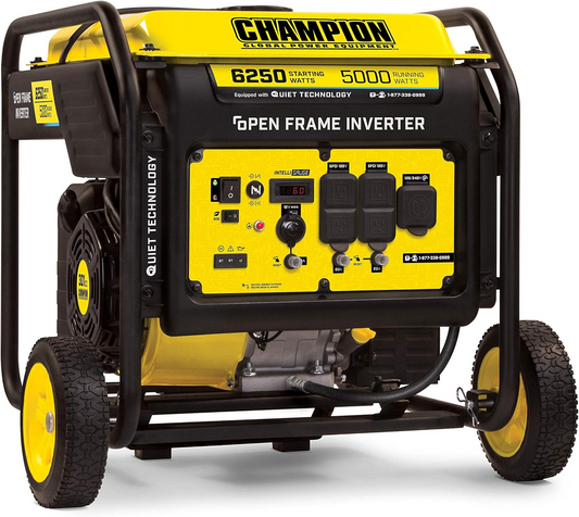 Champion 6250-Watt Open Frame Inverter Generator (100519) + Weather-Resistant Storage Cover