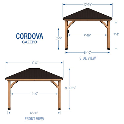 Cordova 14×10 Outdoor Gazebo with Steel Frame and Weather-Resistant Canopy