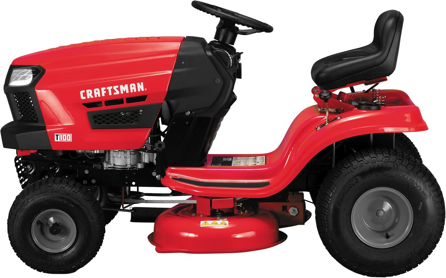 Craftsman 36″ Gas Riding Lawn Mower, 11.5 HP Briggs & Stratton Engine, 7-Speed Transmission, Red/Black