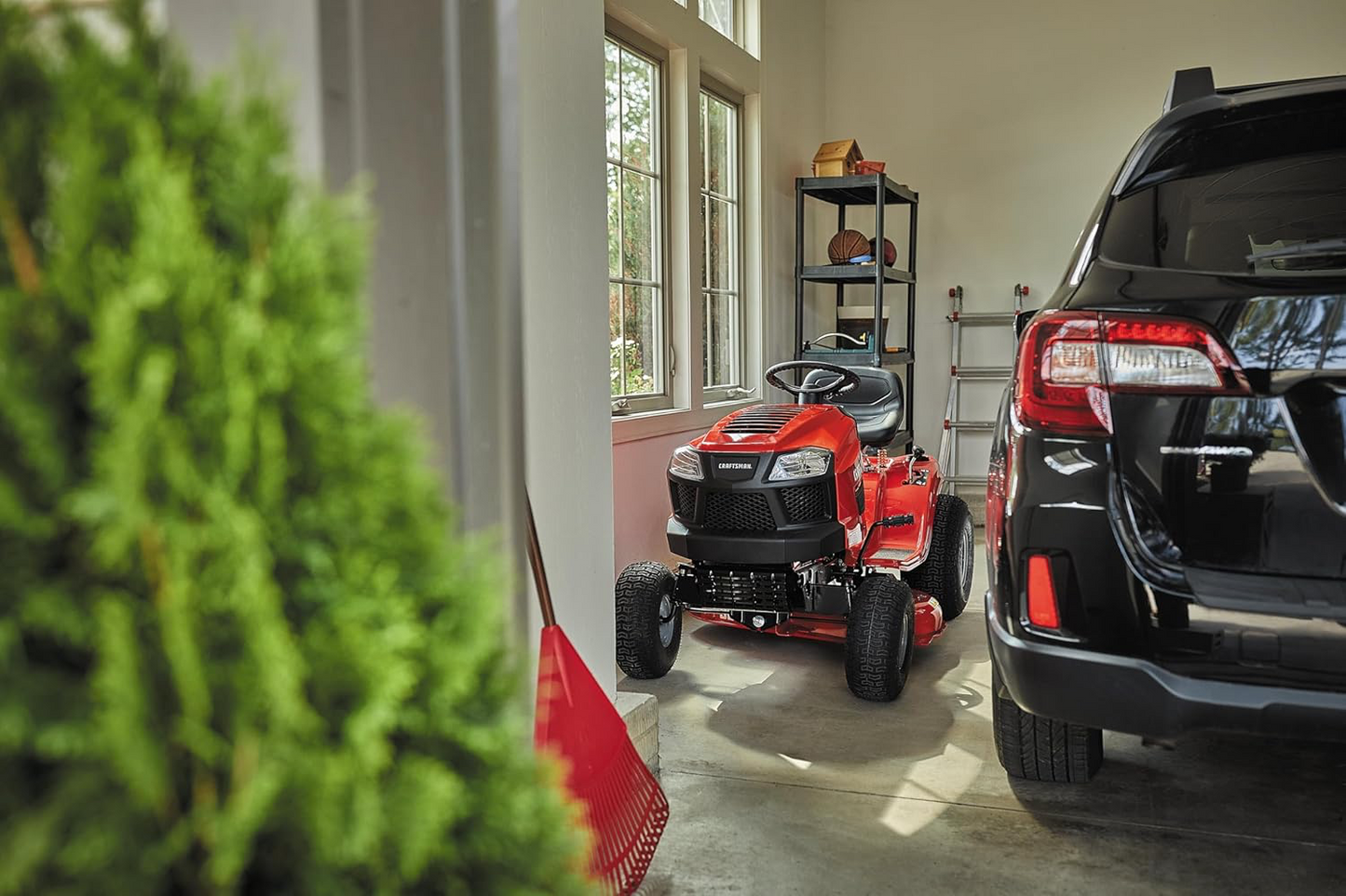 Craftsman 36″ Gas Riding Lawn Mower, 11.5 HP Briggs & Stratton Engine, 7-Speed Transmission, Red/Black